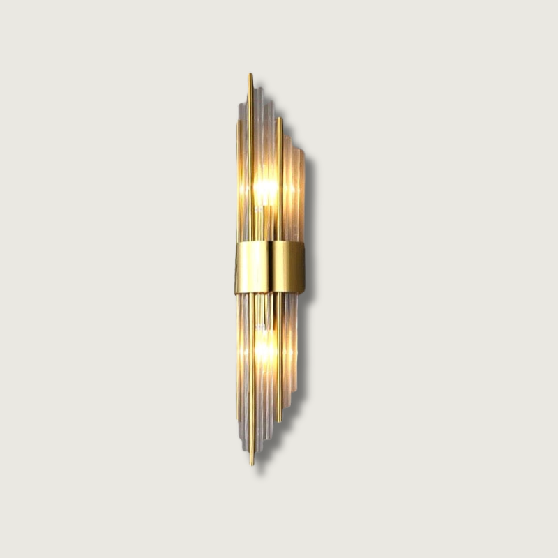 Modern Crystal Wall Lamp Gold Finish Metal Sconce - Product showcase
