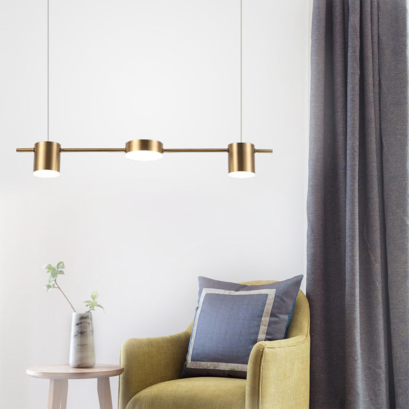 Modern Linear Pendant Light  Brass Drum Shade Design - Product detail 14