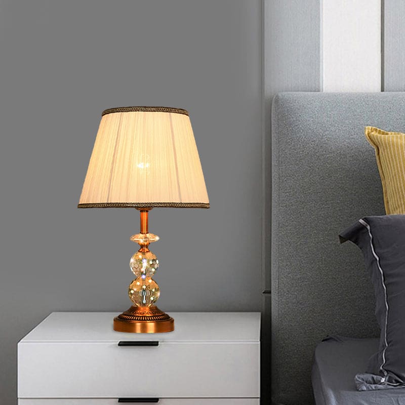 Crystal Ball Table Lamp  Pink Shade With Copper Accents - Product example
