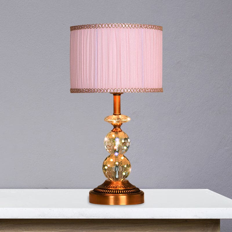 Crystal Ball Table Lamp  Pink Shade With Copper Accents - Product detail 5