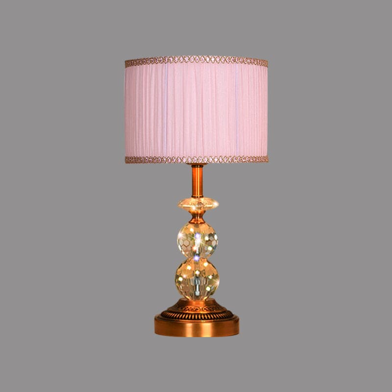 Crystal Ball Table Lamp  Pink Shade With Copper Accents - Product detail 8