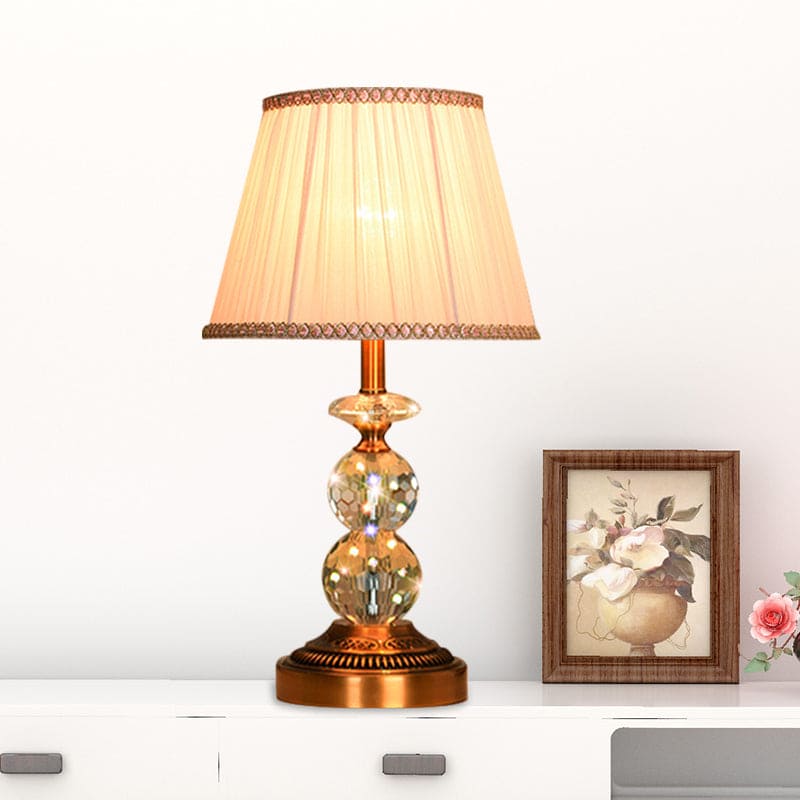 Crystal Ball Table Lamp  Pink Shade With Copper Accents - Product detail 7