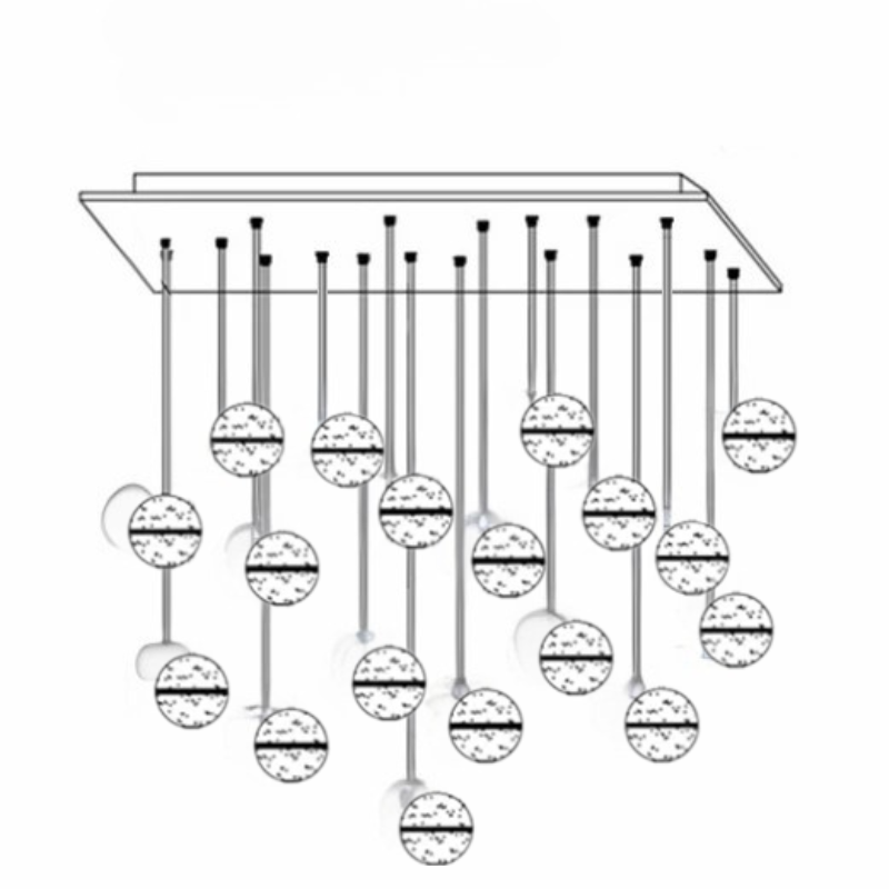 Modern Crystal Pendant Light Seeded Glass Sphere Cluster - Product detail 14