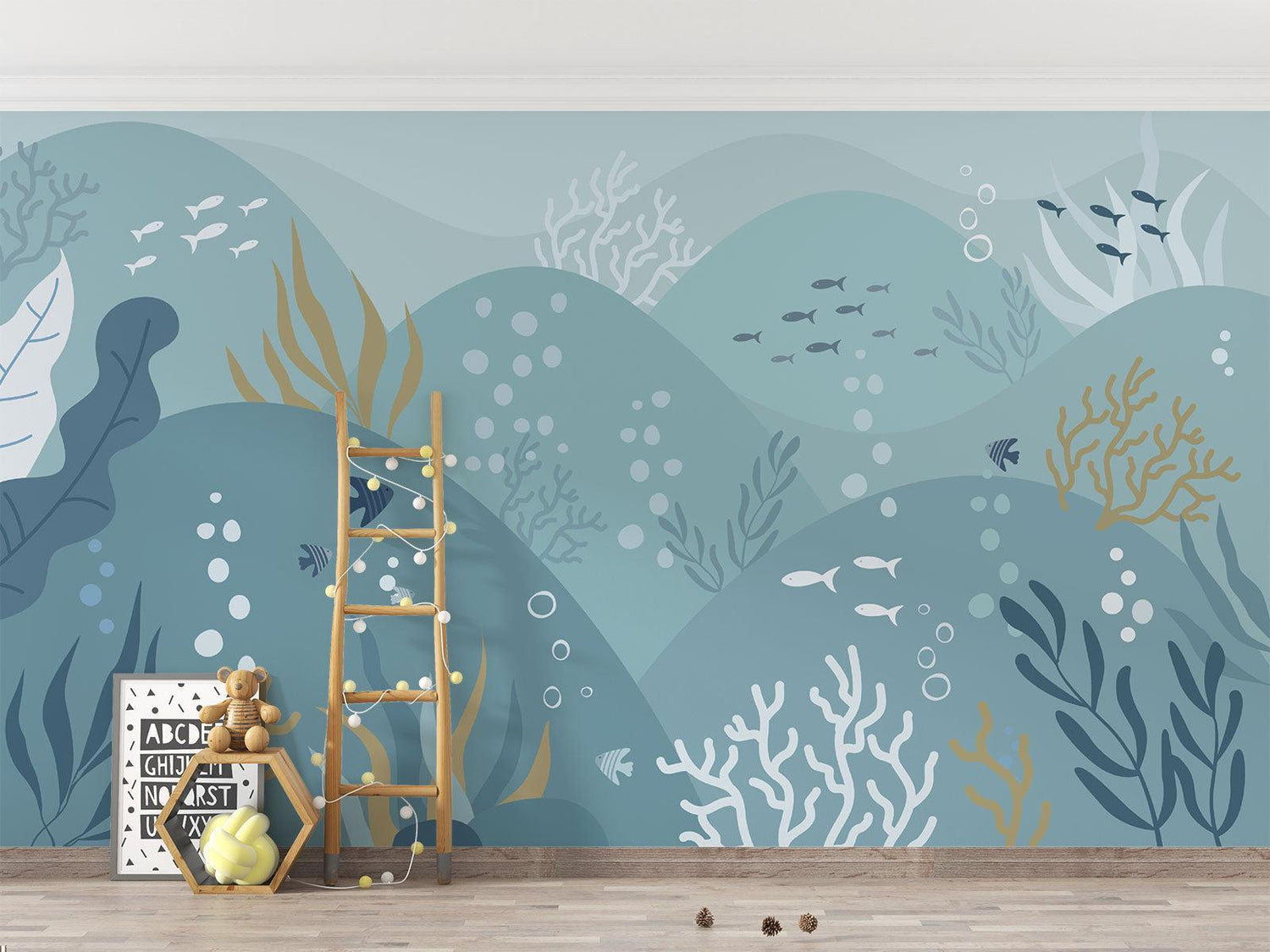 Papier Peint Mural Océan | Scène de Vie Marine Sous-Marine