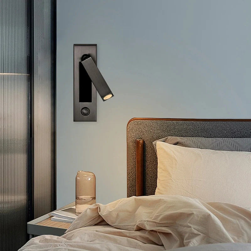 Modern Wall Reading Light Recessed LED Bedside Lamp - Detailed view