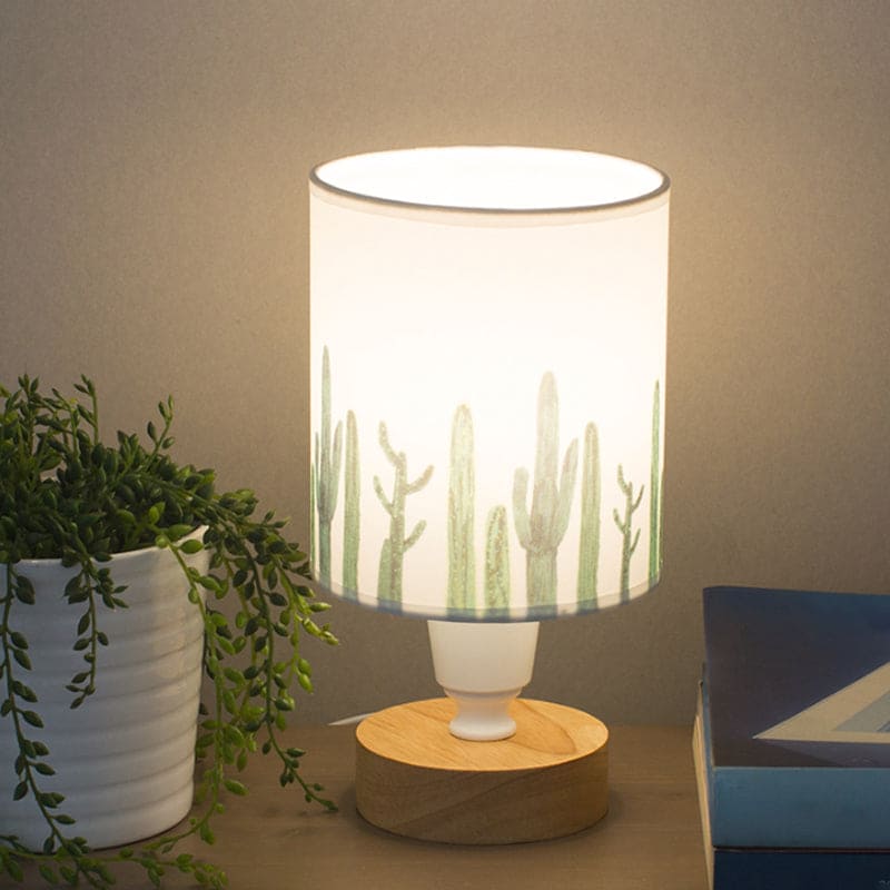 Nordic Table Lamp Woodland Pattern Shade With Wood Base - Product detail 10