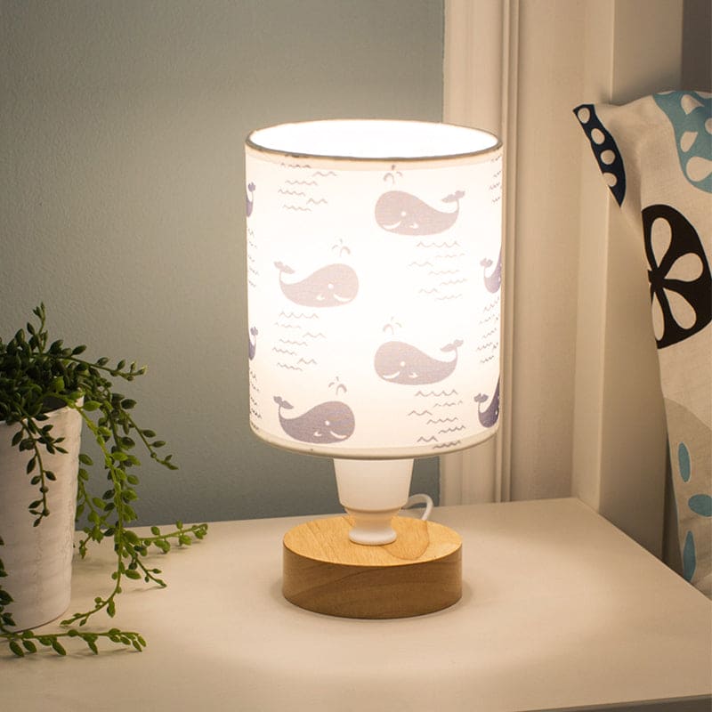 Nordic Table Lamp Woodland Pattern Shade With Wood Base - Product detail 9