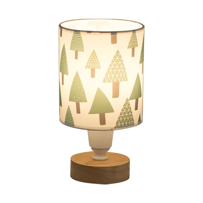 Nordic Table Lamp Woodland Pattern Shade With Wood Base - Product detail 7
