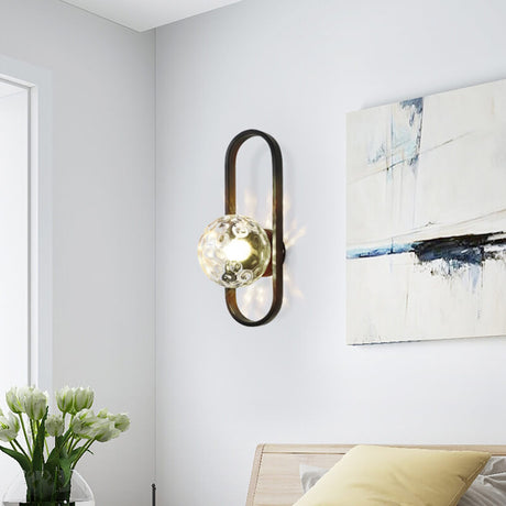 Modern Wall Sconce  Glass Globe Gold Arch Design - Product example