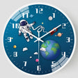 Space Theme Wall Clock  Astronaut Earth Design - Detailed view