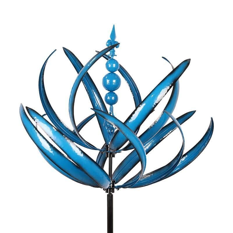 Kinetic Wind Spinner  Blue Metal Garden Art - Product detail 5