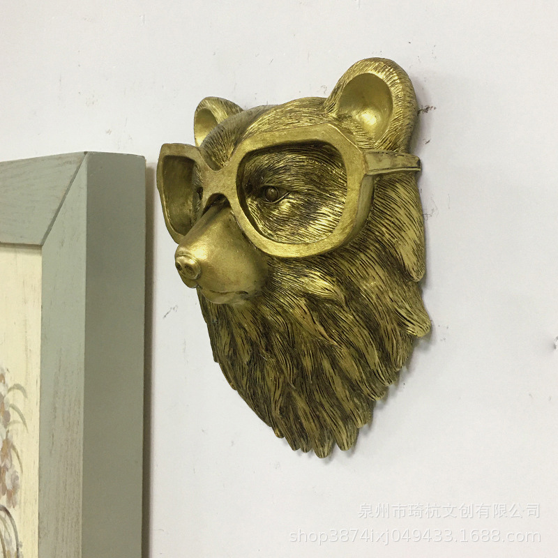 Animal Wall Decor  Vintage Style Brass Finish - Detailed view