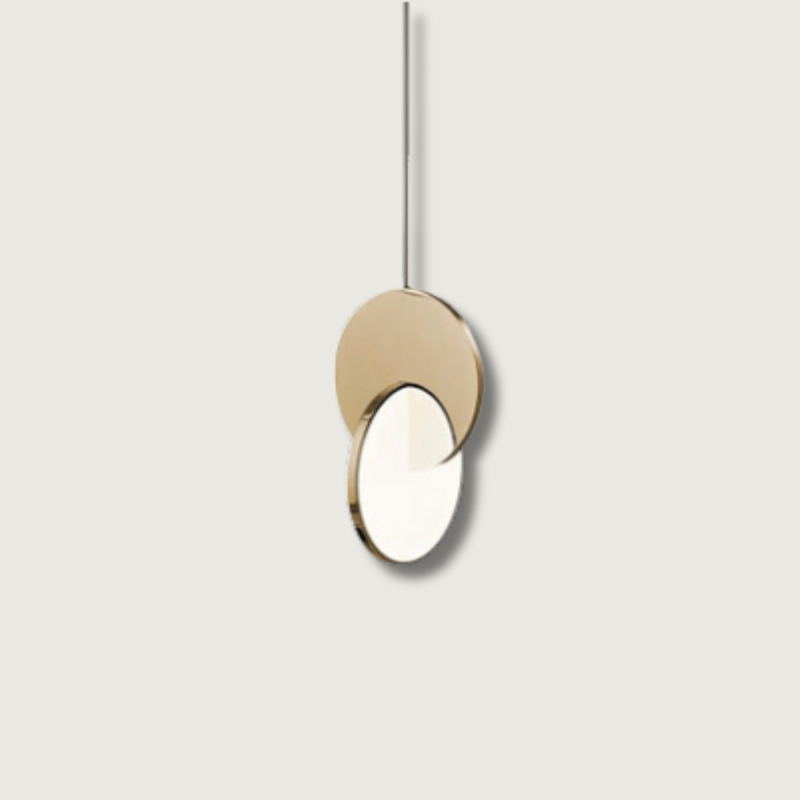 Modern LED Pendant Light Rotating Metal Disc Design - Product showcase