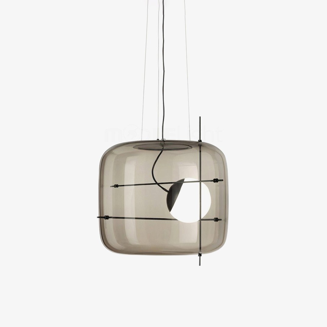 Modern Glass Pendant Light Smoked Cube Design - Product detail 17