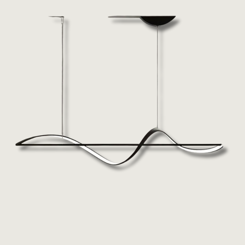 Modern LED Pendant Light Wave Design Linear Suspension - Product showcase
