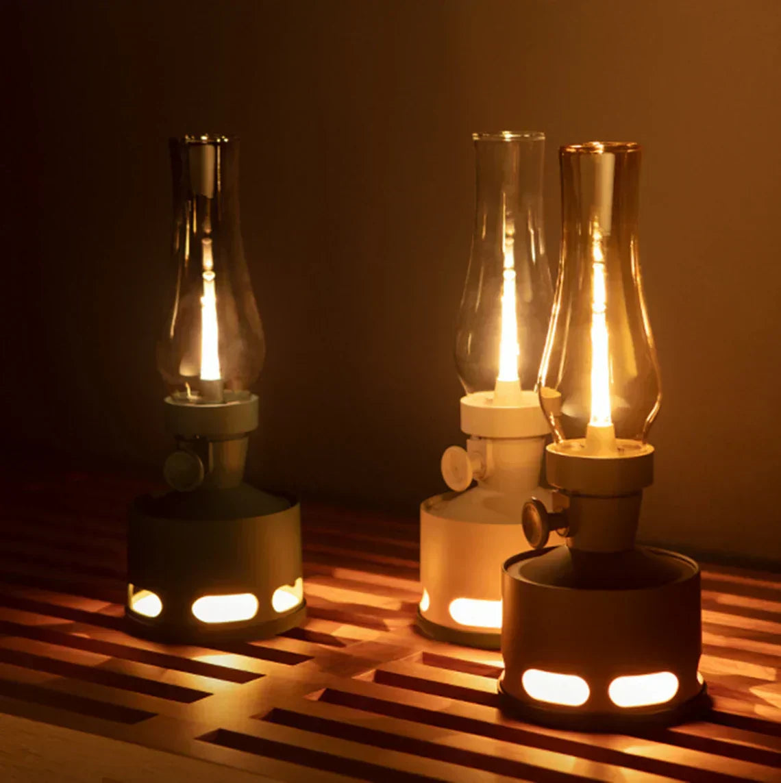 Vintage LED Lantern  Glass  Aluminum Nostalgic Design - Product detail 24