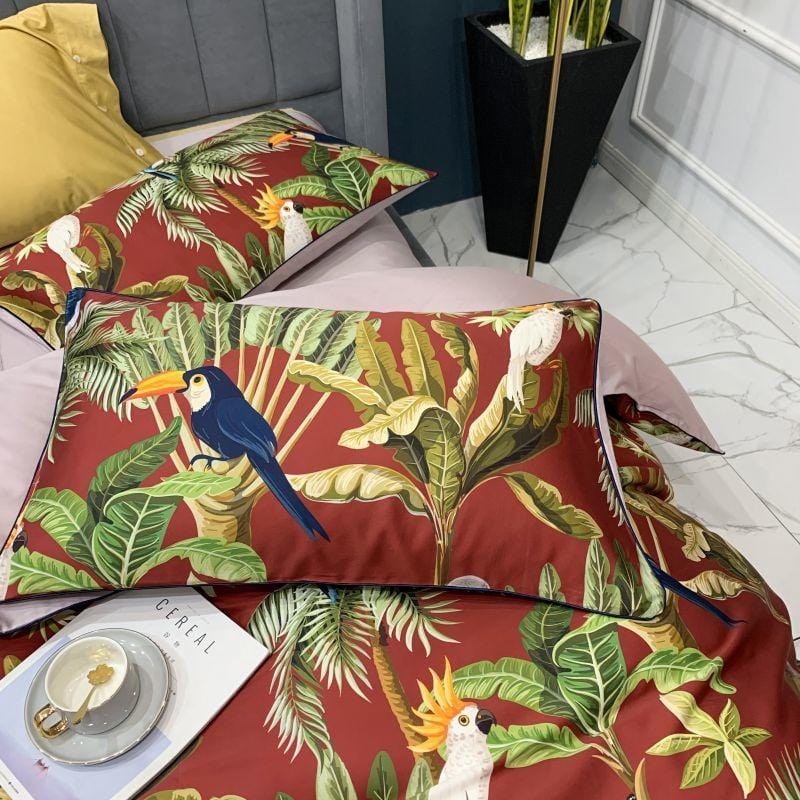 Tropical Cotton Duvet Set  Exotic Bird Paradise Print - Product detail 6