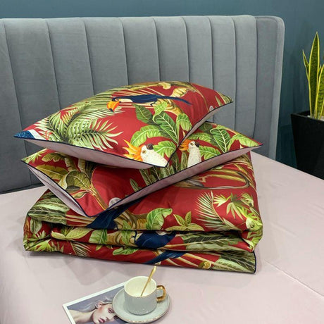 Tropical Cotton Duvet Set  Exotic Bird Paradise Print - Product detail 7