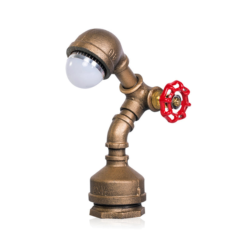 Industrial Table Lamp  Brass Pipe Design With Rotating Switch - Detailed view
