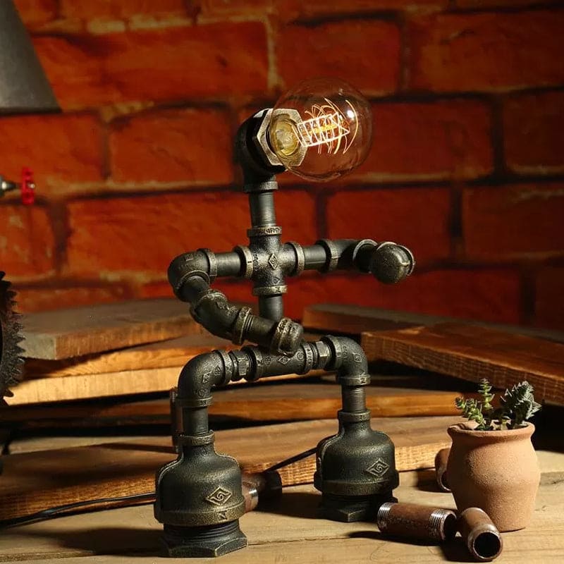 Industrial Robot Table Lamp Steampunk Pipe Design - Product detail 24