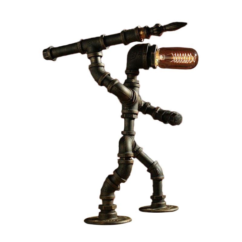 Industrial Robot Table Lamp Steampunk Pipe Design - Product example
