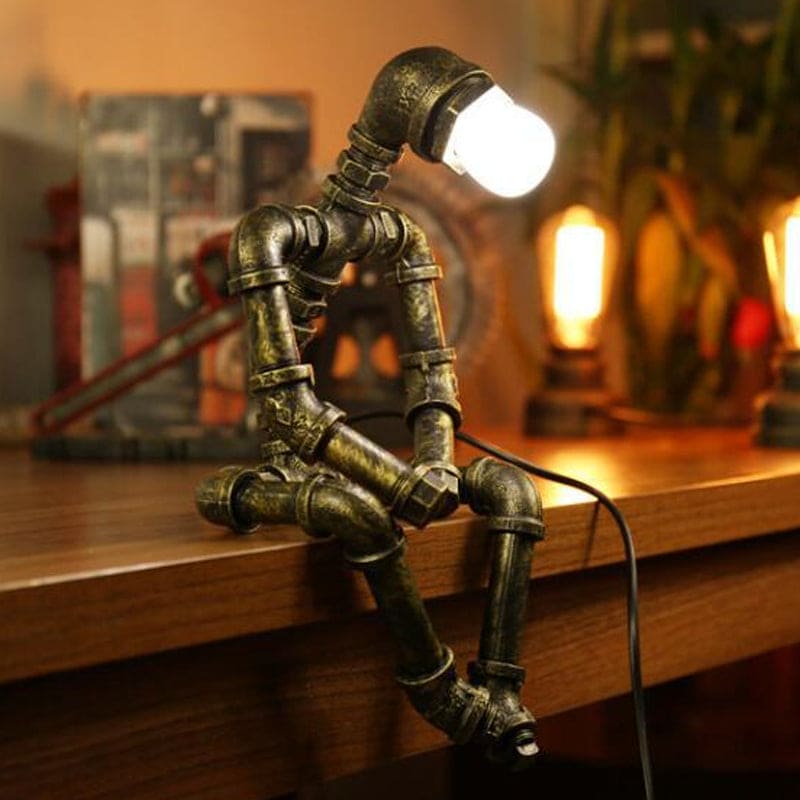 Industrial Robot Table Lamp Steampunk Pipe Design - Product detail 5