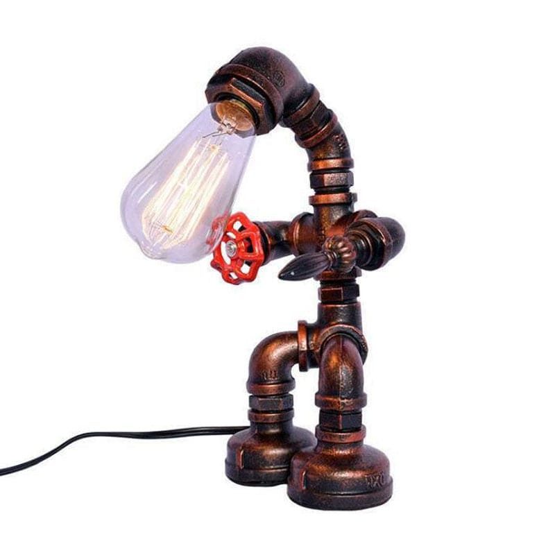 Industrial Robot Table Lamp Steampunk Pipe Design - Product showcase