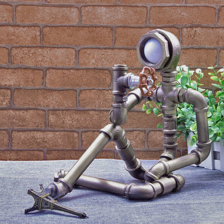 Industrial Pipe Table Lamp  Steampunk LED Design - Product showcase