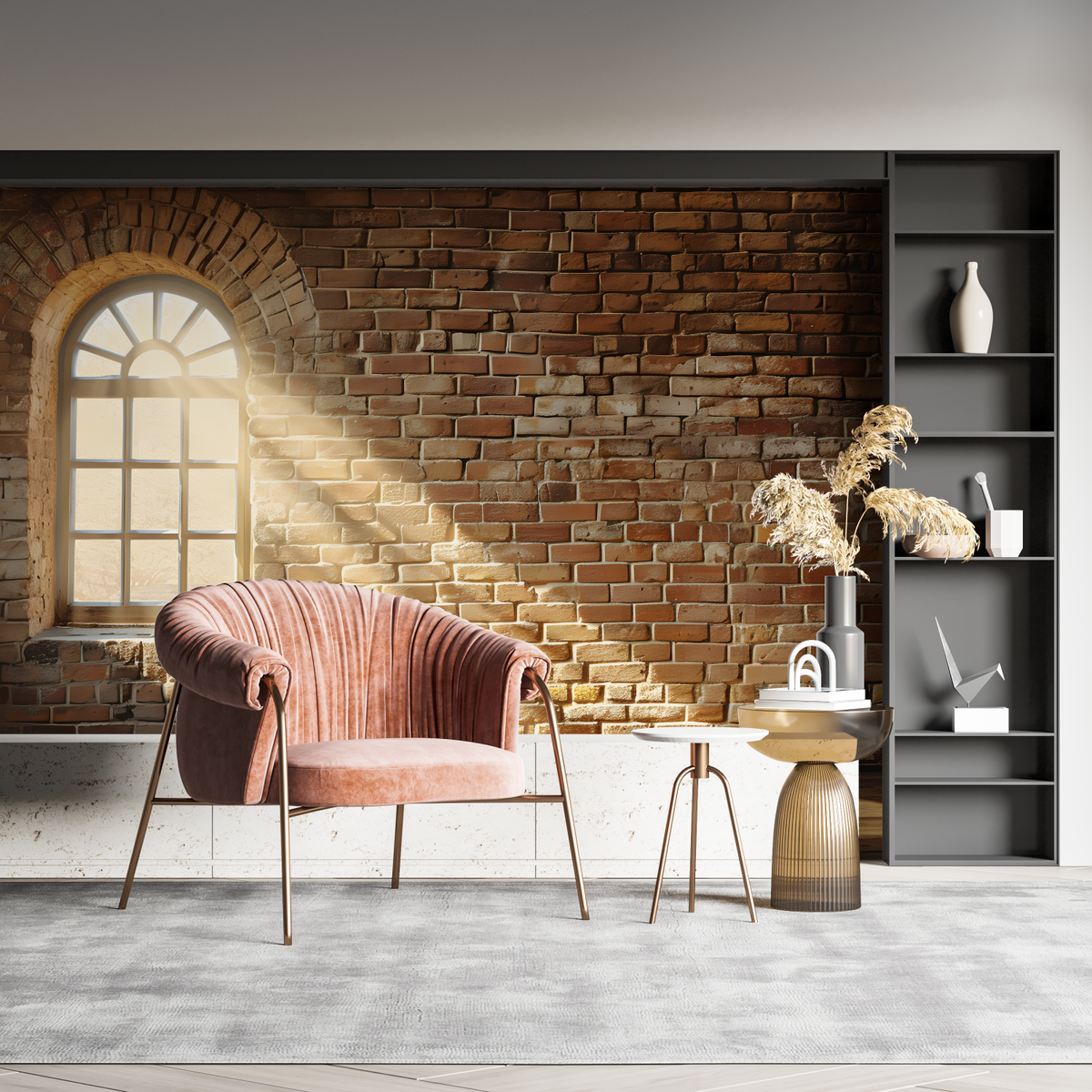 Brick Mural Wallpaper | Industrial Vintage Arch Design