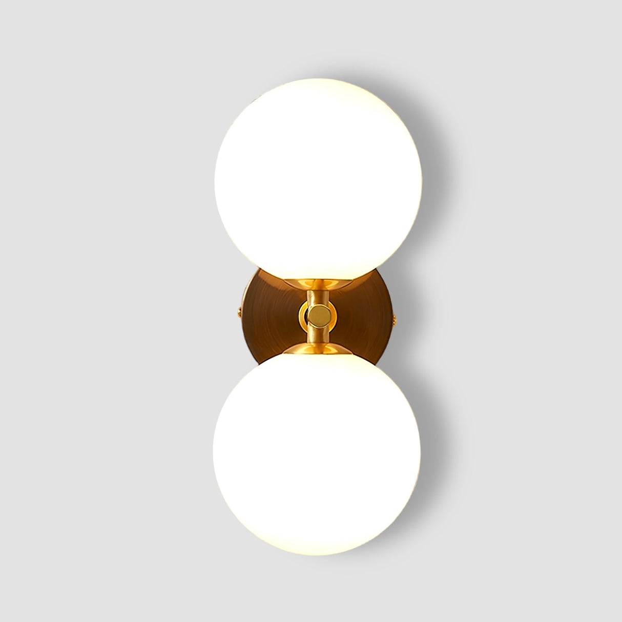 Modern Dual Globe Wall Light Brass Finish Sconce - Product showcase
