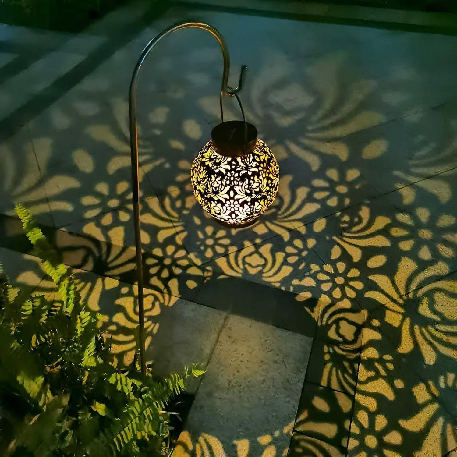 Solar Garden Lantern  Moroccan Pattern LED Light - Product example