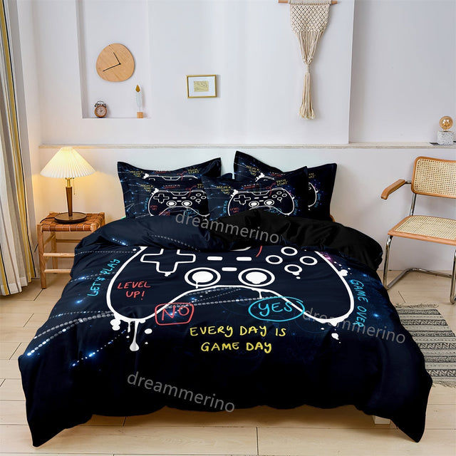 Gaming Duvet Cover Set  Controller Print Design - Product showcase