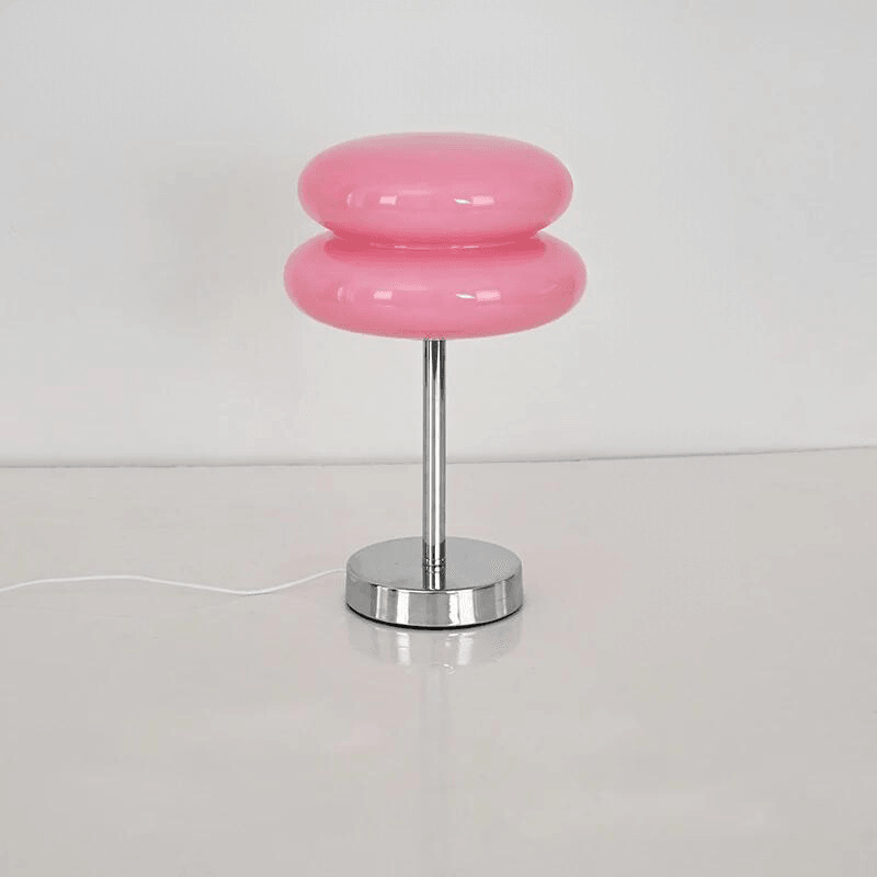 Modern Glass Table Lamp Pink Double Ring Design - Product detail 5