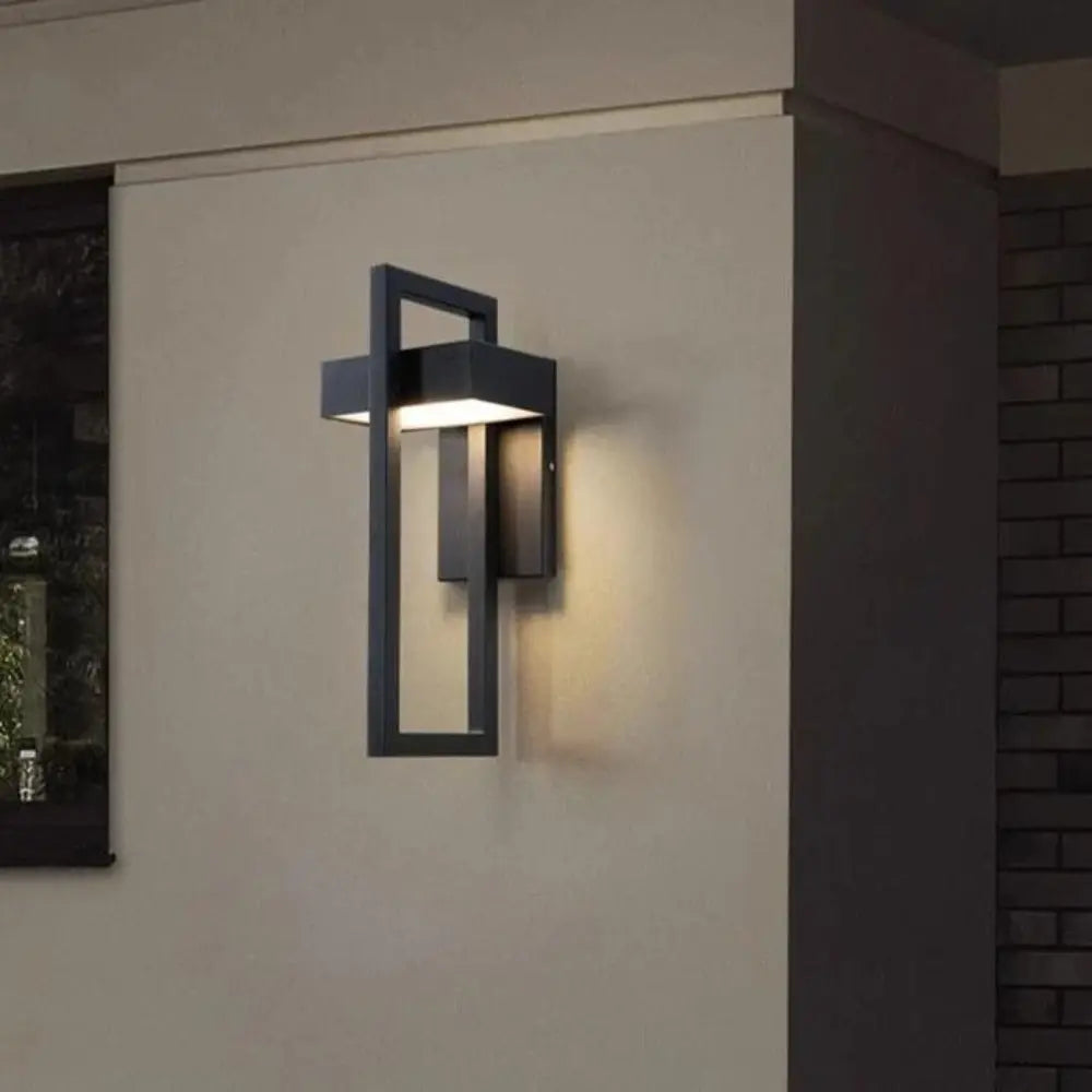 Modern Outdoor Wall Light Geometric LED Frame Design - Detailed view