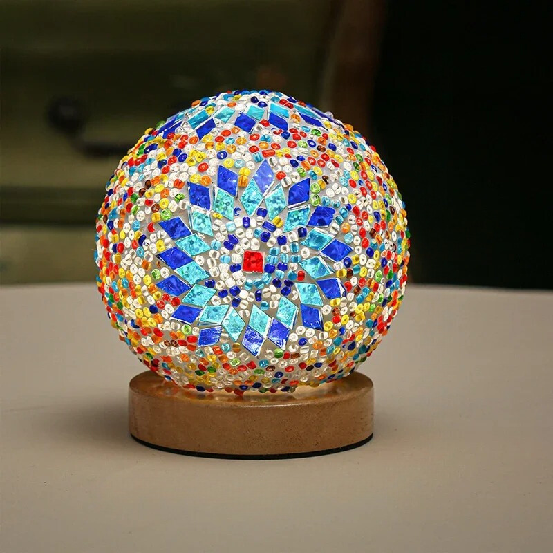 Mosaic Table Lamp  Turkish Glass Sphere Design - Product detail 5