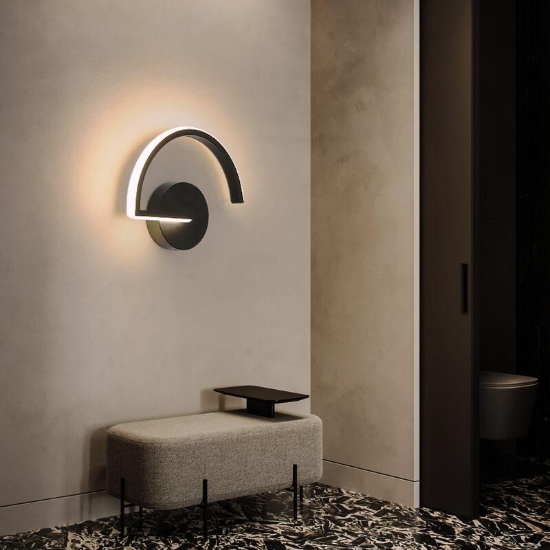 Modern LED Wall Sconce Curved Aluminum Half-Circle Design - Product detail 5
