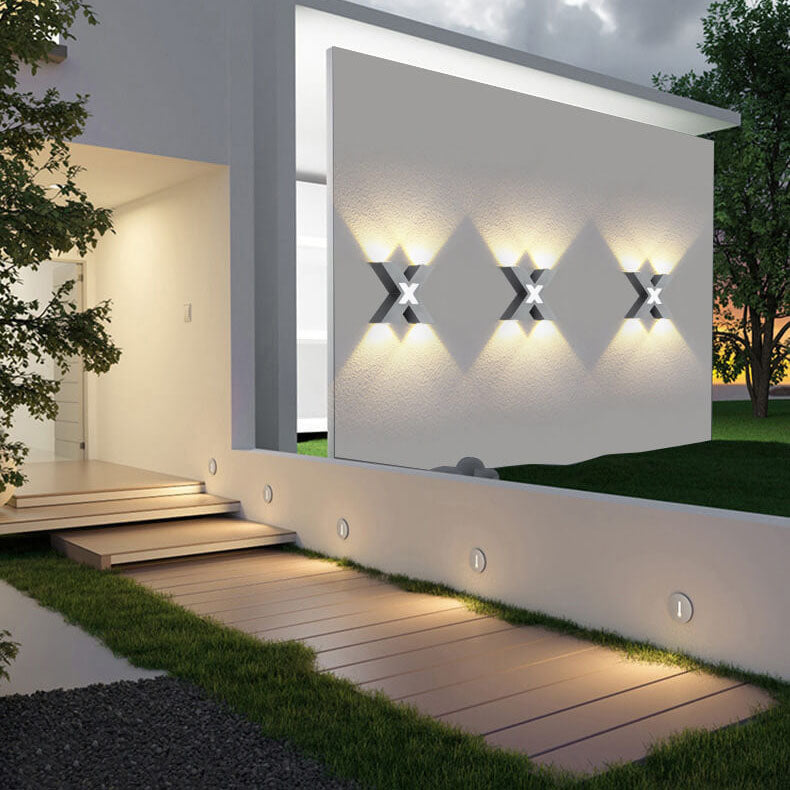 Modern Outdoor Wall Light X-Shape LED Waterproof Design - Product detail 13