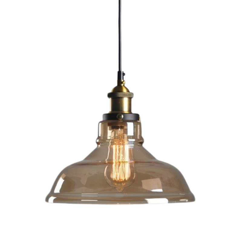 Industrial Glass Pendant Light Smoke Grey Vintage Shade - Product detail 17