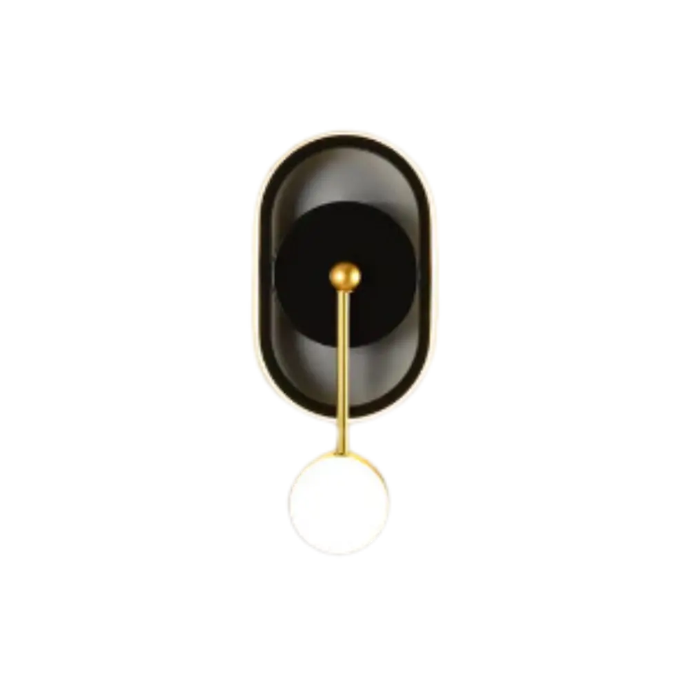 Modern Wall Sconce  Brass and Glass Globe Design - Detailed view