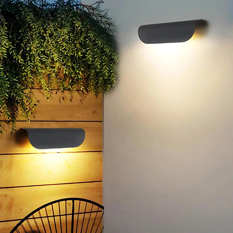 Modern Outdoor Wall Light Curved Minimalist LED Sconce - Product showcase