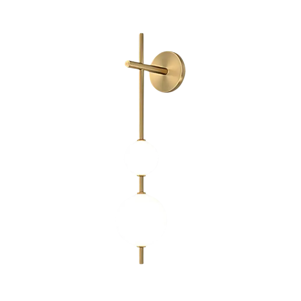 Modern Globe Wall Lamp Vertical Brass Frame Design - Detailed view
