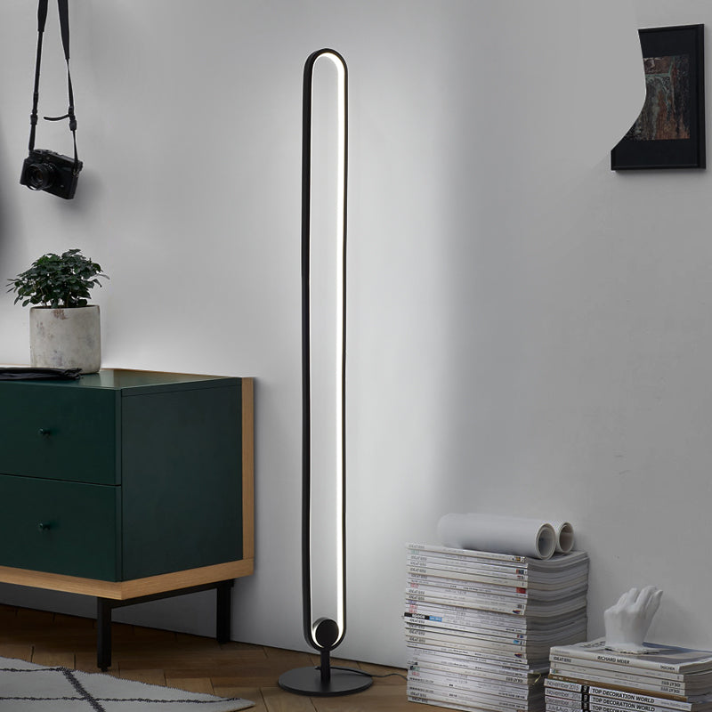 LED Floor Lamp  Slim Aluminum Design with Dimmable Light - Detailed view