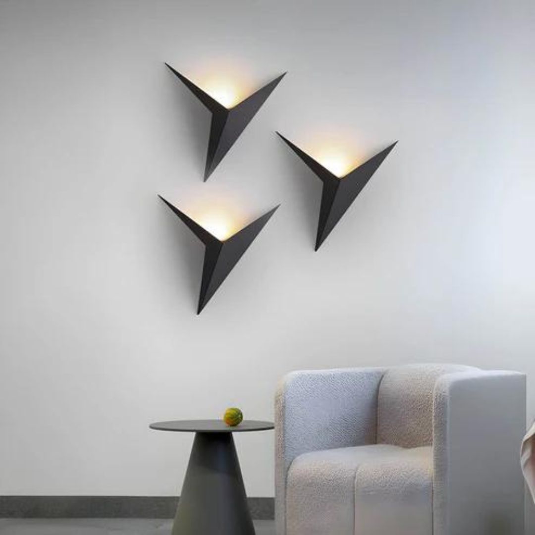Modern LED Wall Sconce Geometric Triangle Design - Product showcase
