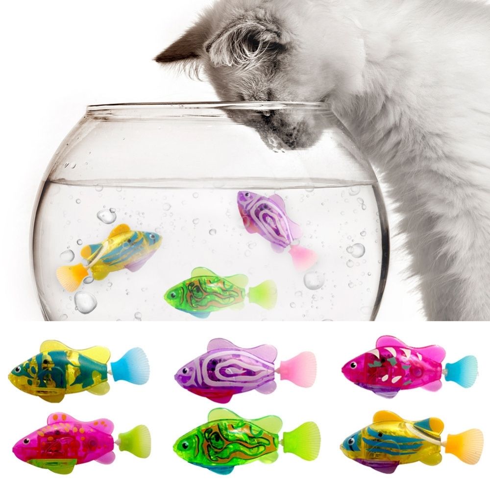 Interactive Swimming Fish Cat Toy  Light-Up Motion Activated Design - Product showcase