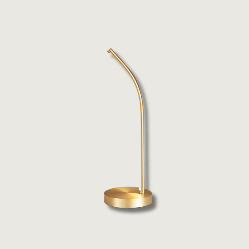 Modern LED Desk Lamp Curved Brass Design - Product showcase