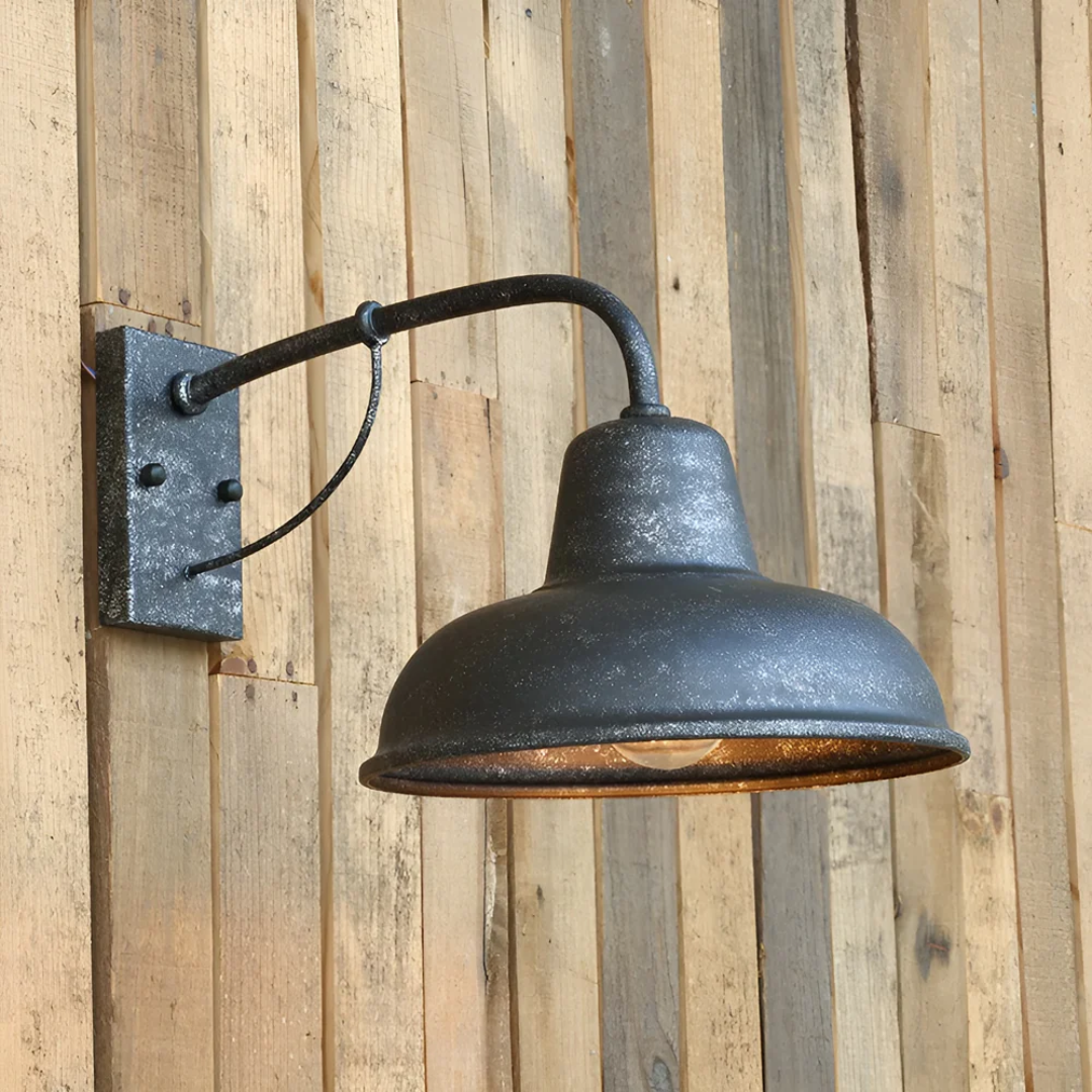 Industrial Wall Light Black Metal Barn Shade - Product detail 4