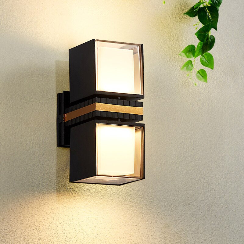 Modern Outdoor Wall Light  Black Metal Adjustable Sconce - Detailed view