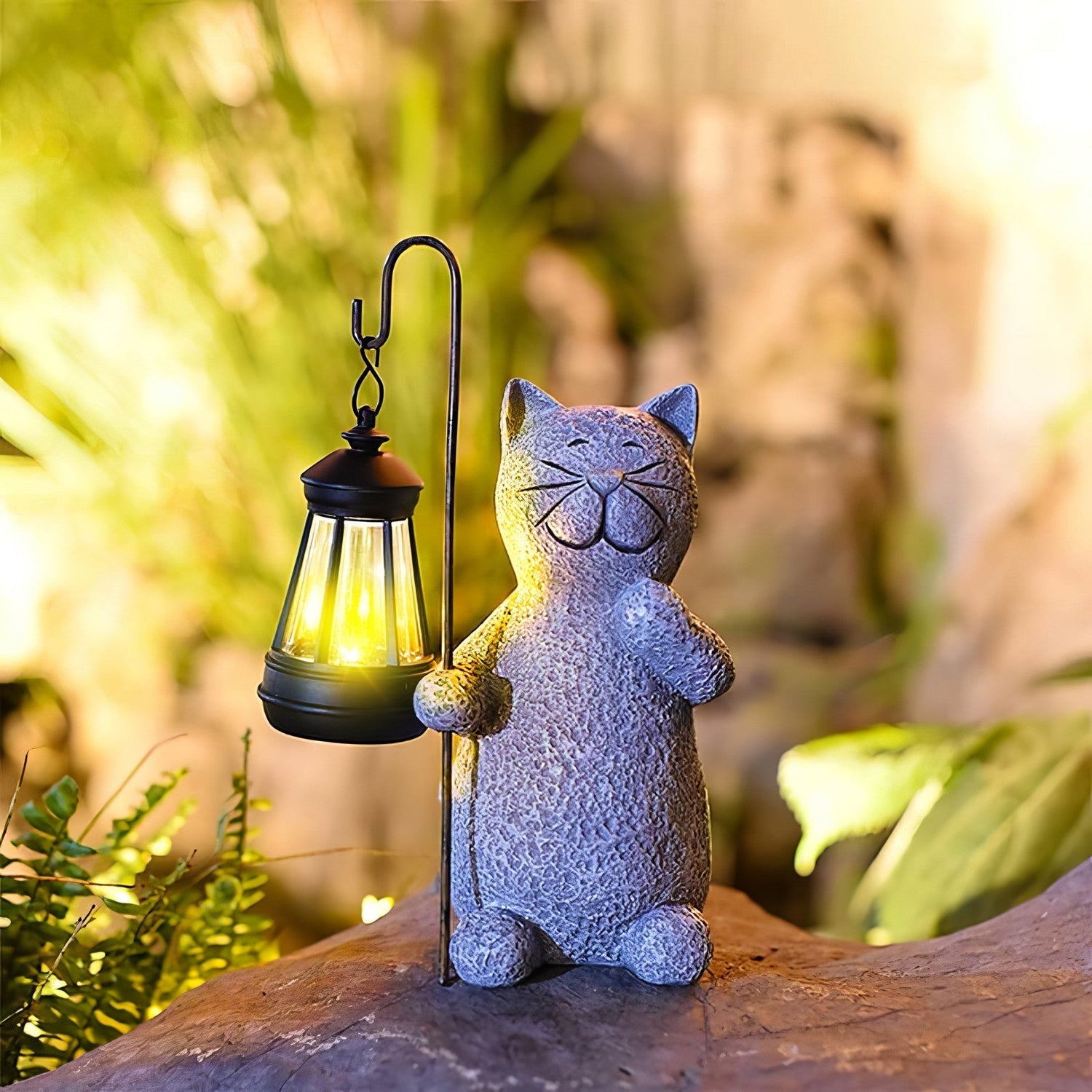 Solar Garden Cat Lantern  Weather-Resistant Decorative Light - Product detail 8