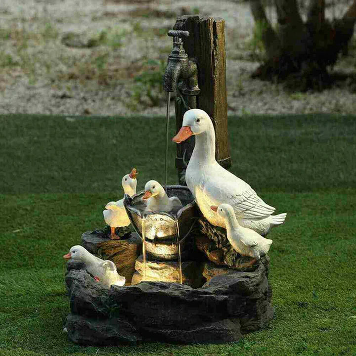 Garden Water Fountain  Duck Family Cascading Design - Product example