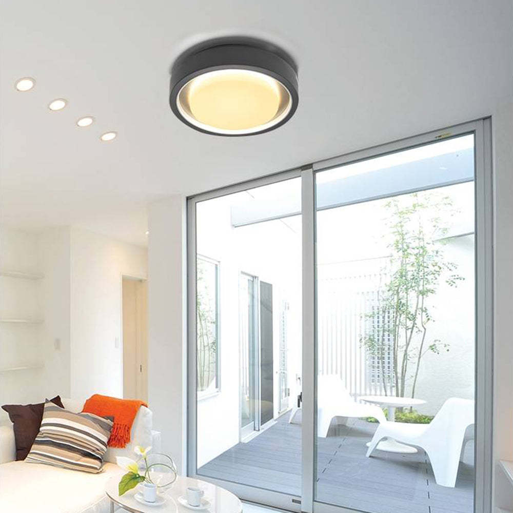 Modern Outdoor Wall Light Black Metal Round LED Sconce - Product detail 5